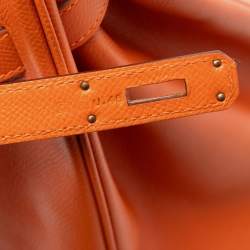 مملوكة مسبقًا Hermes Orange Epsom Birkin Retourne 35