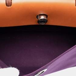 مملوكة مسبقًا Hermes Brown Purple Toile Herbag Zip 31