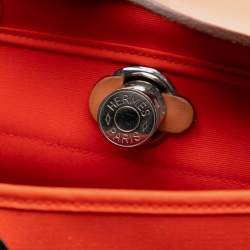 مملوكة مسبقًا Hermes Brown Orange Toile Herbag Zip 31