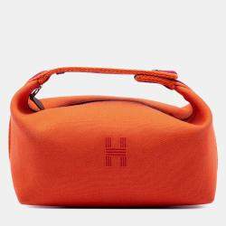 مملوكة مسبقًا Hermes Orange/Red Small Toile Bride A Brac Case