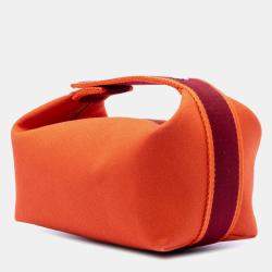 مملوكة مسبقًا Hermes Orange/Red Small Toile Bride A Brac Case