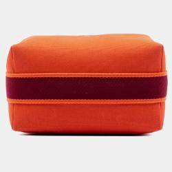 مملوكة مسبقًا Hermes Orange/Red Small Toile Bride A Brac Case