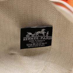 مملوكة مسبقًا Hermes Orange/Red Small Toile Bride A Brac Case
