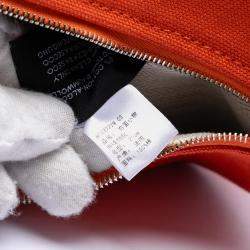 مملوكة مسبقًا Hermes Orange/Red Small Toile Bride A Brac Case