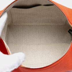 مملوكة مسبقًا Hermes Orange/Red Small Toile Bride A Brac Case