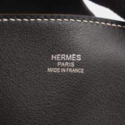 مملوكة مسبقًا حقيبة هيرميس نيو دوبل سنس 35 جلد سويفت سوداء زهرية