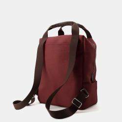 Pre Owned Hermes Sacked Pansage Groom Backpack Rouge H/Chocolat Toile Chevrons Canvas