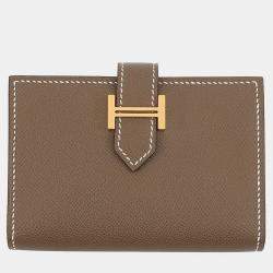 Pre Owned حافظة بطاقات هيرميس بيرن جلد مادام فيو إيتوب