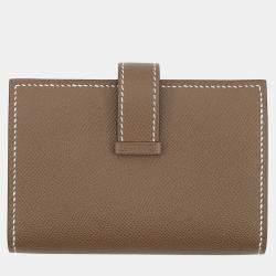 Pre Owned حافظة بطاقات هيرميس بيرن جلد مادام فيو إيتوب