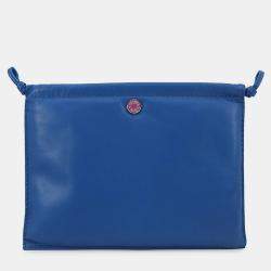 Pre Owned Hermes Pouch Pillow Blue France Lambskin