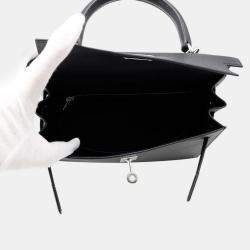 Pre Owned Hermes Kelly Sellier Black Epsom Size 25