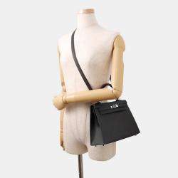 Pre Owned Hermes Kelly Sellier Black Epsom Size 25