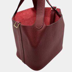 Pre Owned Hermes Picotin Lock Rouge H Taurillon Clemence Size Pm