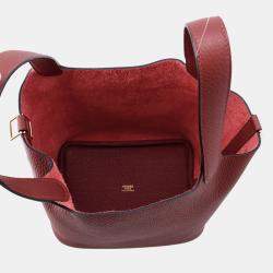 Pre Owned Hermes Picotin Lock Rouge H Taurillon Clemence Size Pm