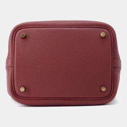 Pre Owned Hermes Picotin Lock Rouge H Taurillon Clemence Size Pm