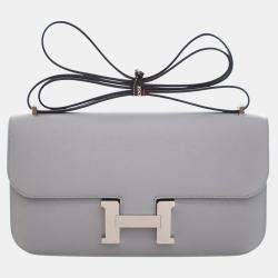Pre Owned Hermes Bleu Glacier Epsom Constance Elan 25