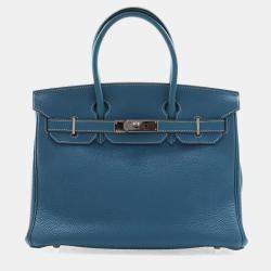 مملوكة مسبقًا Hermes Bleu Jean Togo Birkin 30