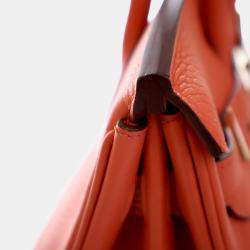 Pre Owned Hermes Orange Poppy Togo Birkin 30