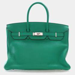 Pre Owned Hermes Menthe Clemence Birkin 35