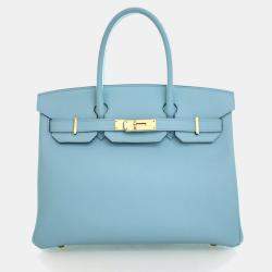Pre Owned حقيبة هيرمس بيركين 30 جلد إبسوم بلو أتول