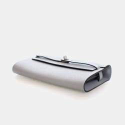 Pre Owned محفظة هيرمس كيلي تو جو جلد أبسوم أزرق جليدي