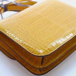 مملوكة مسبقًا Hermes Jaune Ambre Alligator Mississippiensis Constance 18