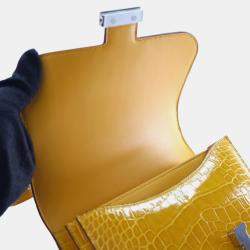 مملوكة مسبقًا Hermes Jaune Ambre Alligator Mississippiensis Constance 18