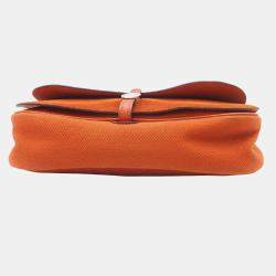 Pre Owned حقيبة هيرمس أورانج فاش لييجي وتوال ساك كولورادو بي إم