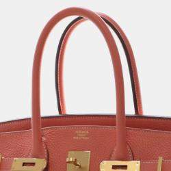 مملوكة مسبقًا Hermes Pink Clemence Birkin Retourne 35