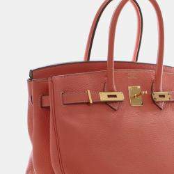 مملوكة مسبقًا Hermes Pink Clemence Birkin Retourne 35