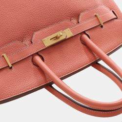 مملوكة مسبقًا Hermes Pink Clemence Birkin Retourne 35