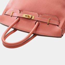 مملوكة مسبقًا Hermes Pink Clemence Birkin Retourne 35