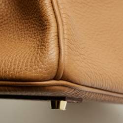 مملوكة مسبقًا Hermès Birkin 40 Gold Finish Gold Togo Leather Tote