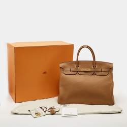 مملوكة مسبقًا Hermès Birkin 40 Gold Finish Gold Togo Leather Tote