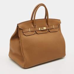 مملوكة مسبقًا Hermès Birkin 40 Gold Finish Gold Togo Leather Tote