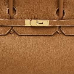 مملوكة مسبقًا Hermès Birkin 40 Gold Finish Gold Togo Leather Tote