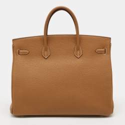 مملوكة مسبقًا Hermès Birkin 40 Gold Finish Gold Togo Leather Tote