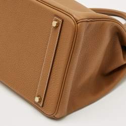 مملوكة مسبقًا Hermès Birkin 40 Gold Finish Gold Togo Leather Tote