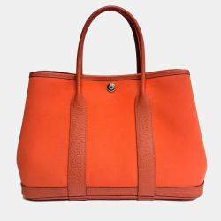 مملوكة مسبقًا حقي بة هيرمس "غاردن بارتي" قماش برتقالي 30