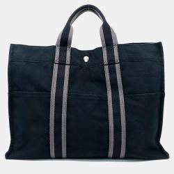 مملوكة مسبقًا حقيبة هيرمس فورتو كنفاس أسود GM