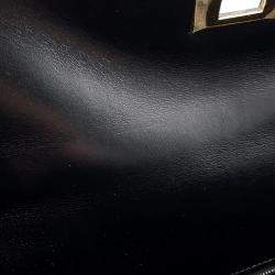 مملوكة مسبقًا Hermes Kelly Sellier Black Box Calf Leather Size 32