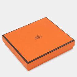 Pre Owned Hermes Azap Compact Silk In Orange Epsom