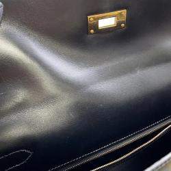 مملوكة مسبقًا حقيبة هيرميس كيلي سوليير 32 جلد بوكس أسود