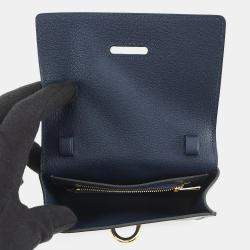 Pre Owned محفظة هيرمس شاين دانكر مدمجة ياقوتية بيضاء جلد العنز ميزور