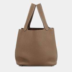 Pre Owned Hermes Picotin Lock Etoupe Taurillon Clemence Size Mm