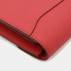 مملوكة مسبقًا محفظة هيرمس كونستانس ثنائية الطي جلد إبسوم فوشيا وردي