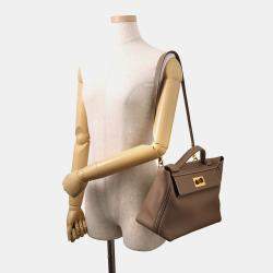 Pre Owned Hermes 24/24 29 Etoupe Togo Calfskin Leather Swift Calfskin Leather Top Handle Bag