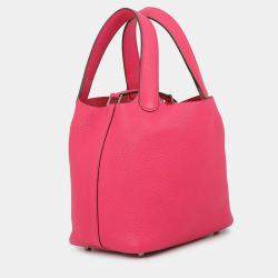 مملوكة مسبقًا Hermes Picotin Lock Rose Extreme Taurillon Clemence Size PM