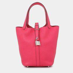 مملوكة مسبقًا Hermes Picotin Lock Rose Extreme Taurillon Clemence Size PM
