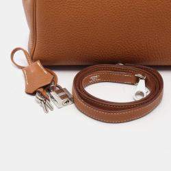 Pre Owned Hermes Kelly 32 Gold Togo Calfskin Leather Top Handle Bag